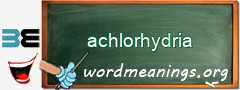WordMeaning blackboard for achlorhydria